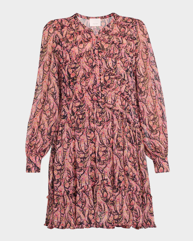 Rivie Long-Sleeve Charming Paisley Dress
